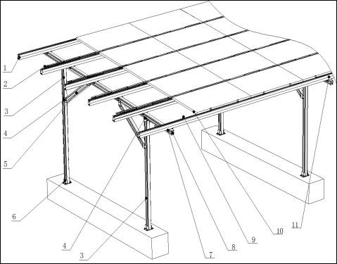 Antirust Solar Parking Lot Mounting Structure