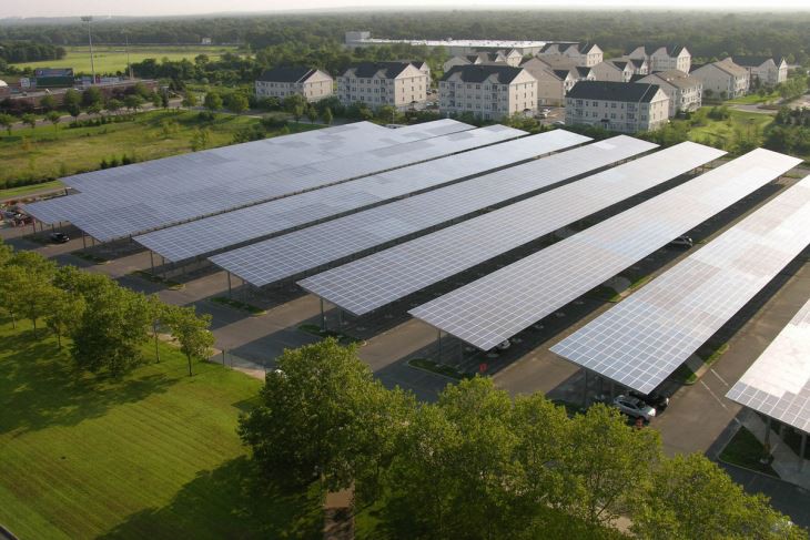 Antirust Solar Parking Lot Mounting Structure