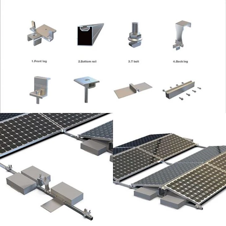 Off Grid Solar+energy+systems Concrete Flat Roof Ballasted Bracket